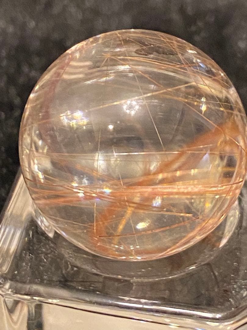 【金運・恋愛・商売繁盛】 ミニ！希少オレンジルチルスフィア⭐️R43⭐️台座付き