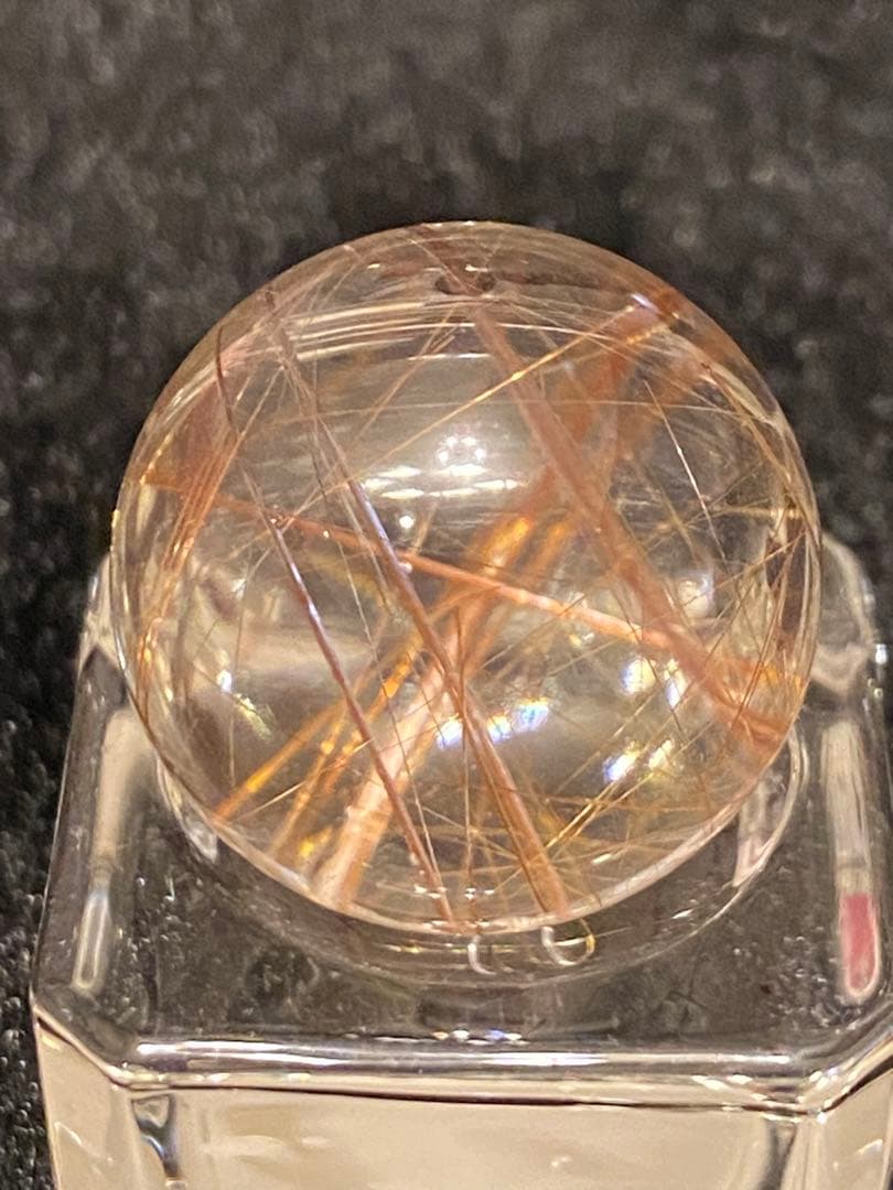 【金運・恋愛・商売繁盛】 ミニ！希少オレンジルチルスフィア⭐️R43⭐️台座付き