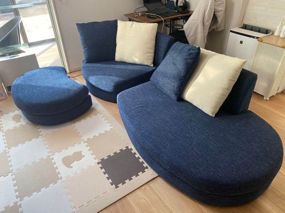 【セット販売】おしゃれカウチソファ　幅2300 ①【合計51000円】