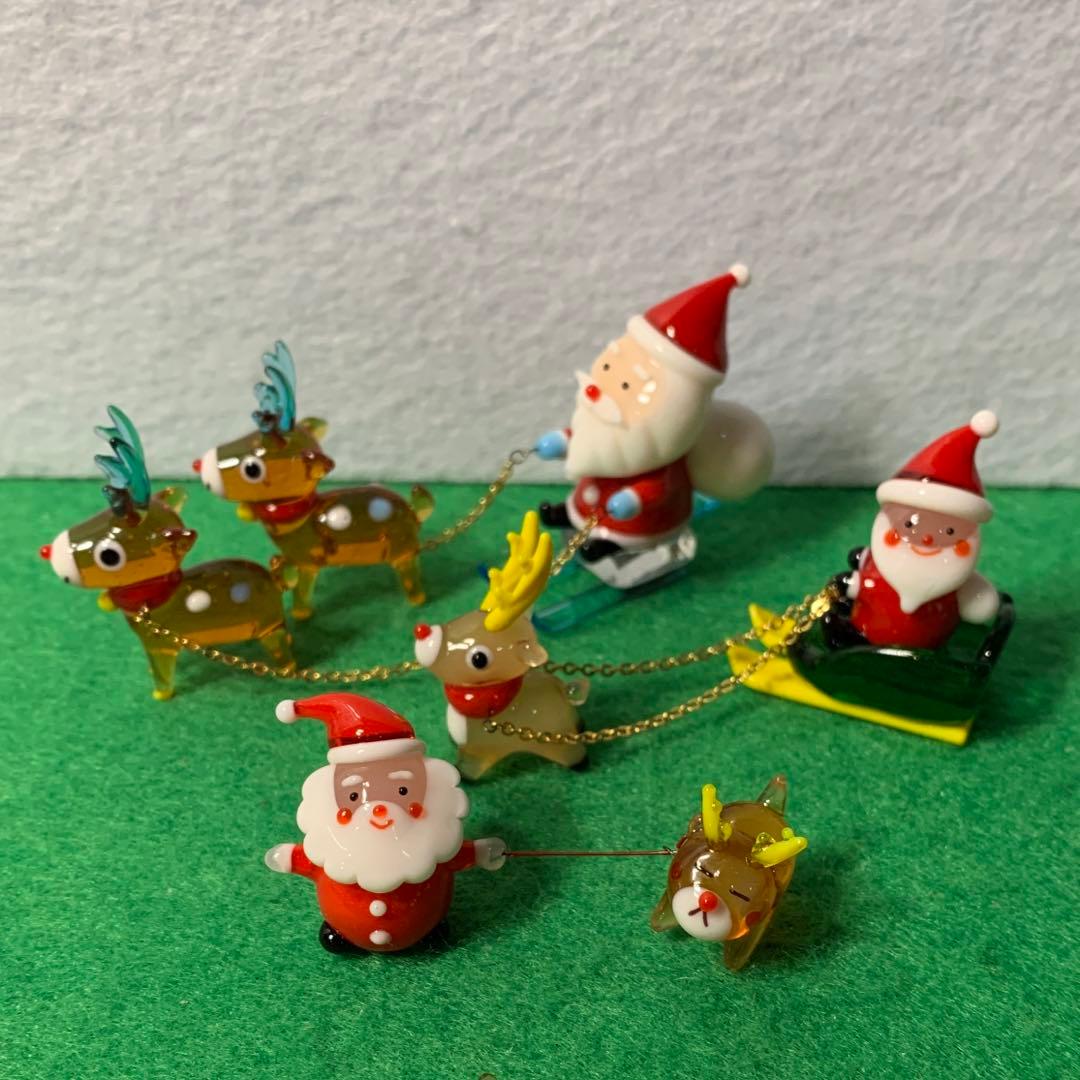 ガラス細工　ミニチュア　クリスマス