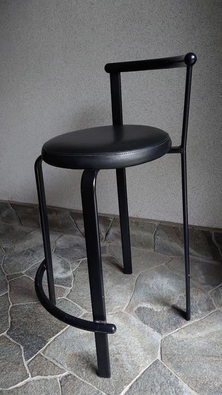 黒のバースツール　カウンタースツール　チェアー　昭和レトロ　ヴィンテージ