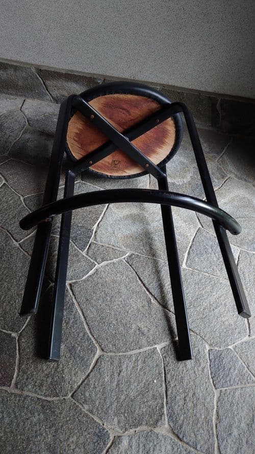 黒のバースツール　カウンタースツール　チェアー　昭和レトロ　ヴィンテージ