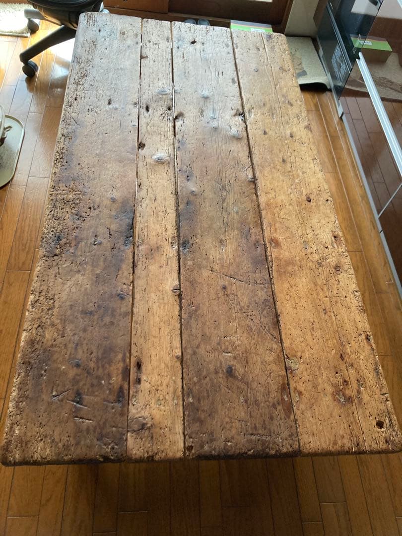 1800年代 英国 アンティーク パイン センターテーブル ローテーブル 大型