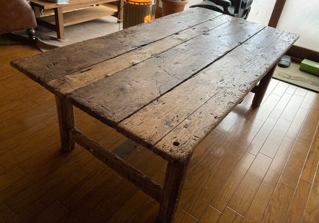 1800年代 英国 アンティーク パイン センターテーブル ローテーブル 大型