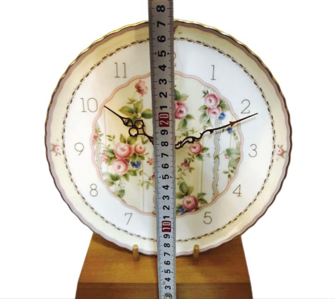 ⭐︎新品⭐︎希少⭐︎Noritakeノリタケボーンチャイナローズパティオ時計薔薇リボン