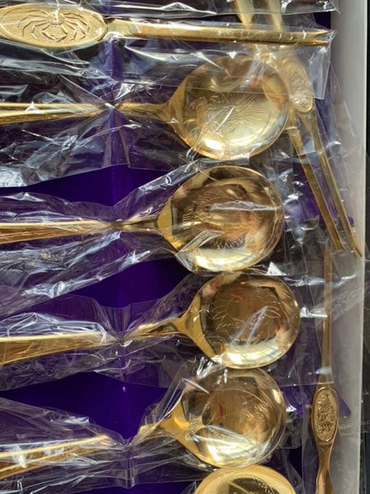 新品箱入り！高級素材　鍋　スプーン　蟹スプーン　セット　18-8金