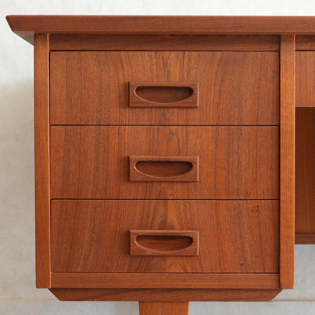 シロップデンマーク 北欧ヴィンテージ チーク デスク 鍵付 北欧家具 机