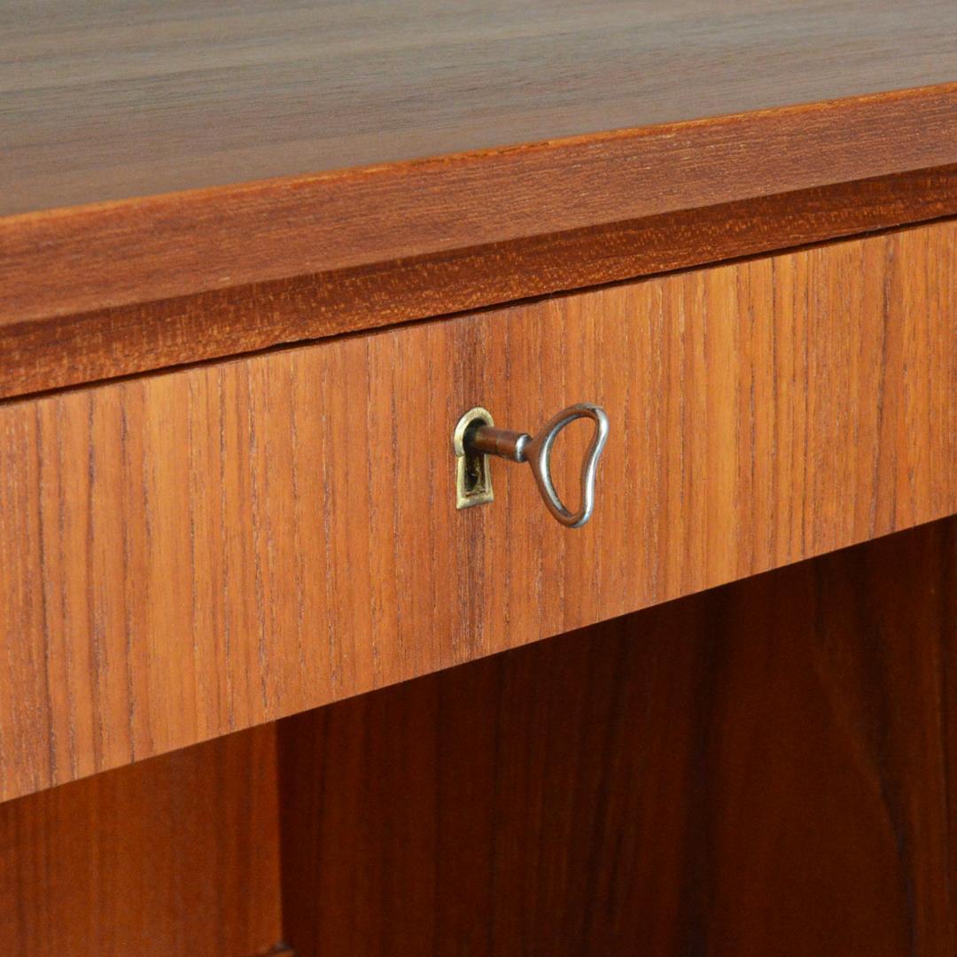 シロップデンマーク 北欧ヴィンテージ チーク デスク 鍵付 北欧家具 机