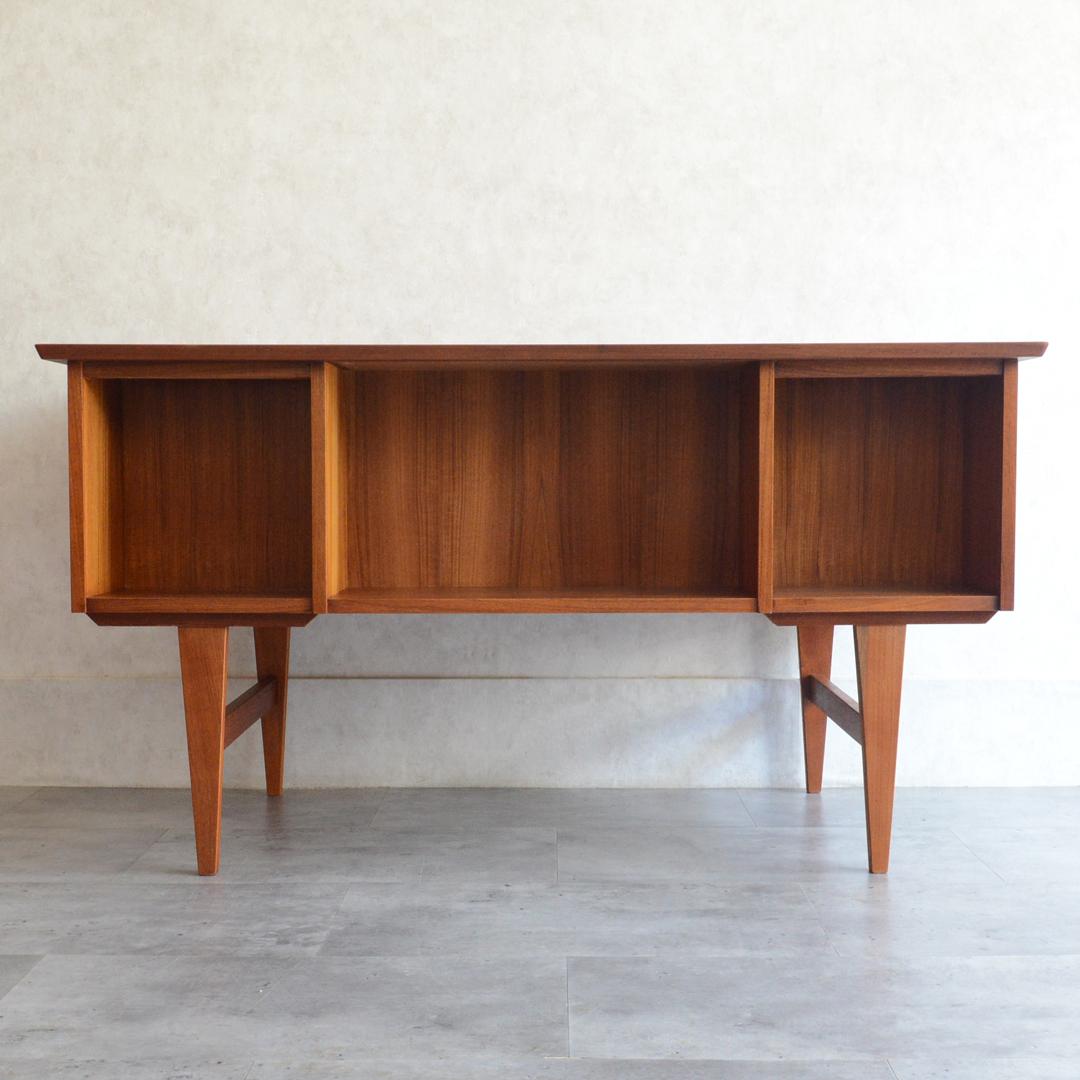 シロップデンマーク 北欧ヴィンテージ チーク デスク 鍵付 北欧家具 机