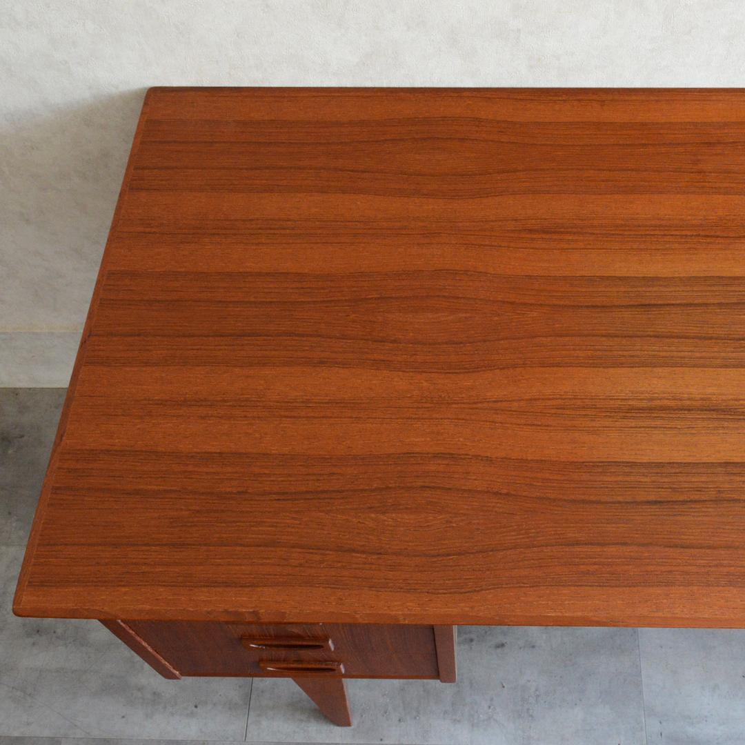 シロップデンマーク 北欧ヴィンテージ チーク デスク 鍵付 北欧家具 机