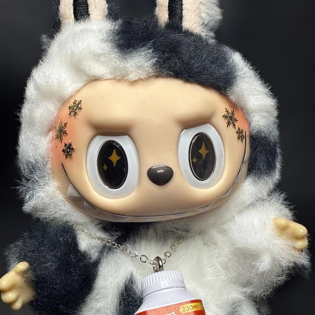 海外限定 カスタム ラブブ ぬいぐるみ 牛柄 改造 オリジナル 白黒