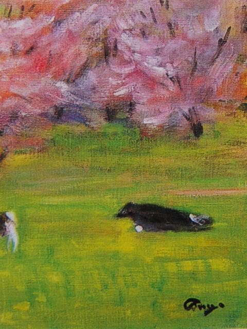 鷲見憲治、【春櫻五鹿山】、希少な額装用画集より、美品、新品額装付