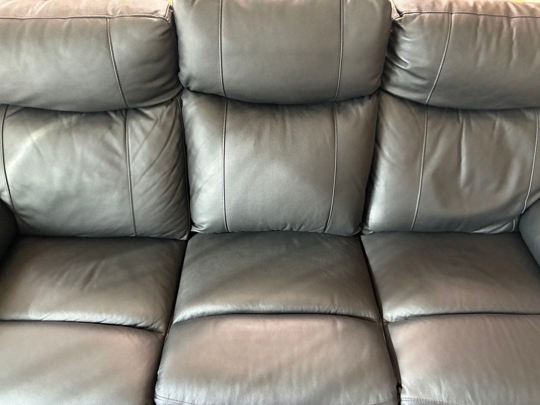 リクライニング3人掛けソファ 黒