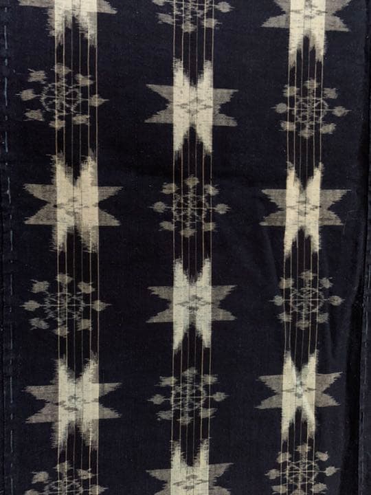 藍染　古布　絵絣　浅葱色　4幅