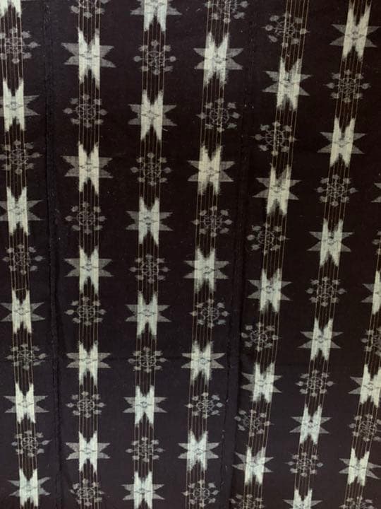 藍染　古布　絵絣　浅葱色　4幅