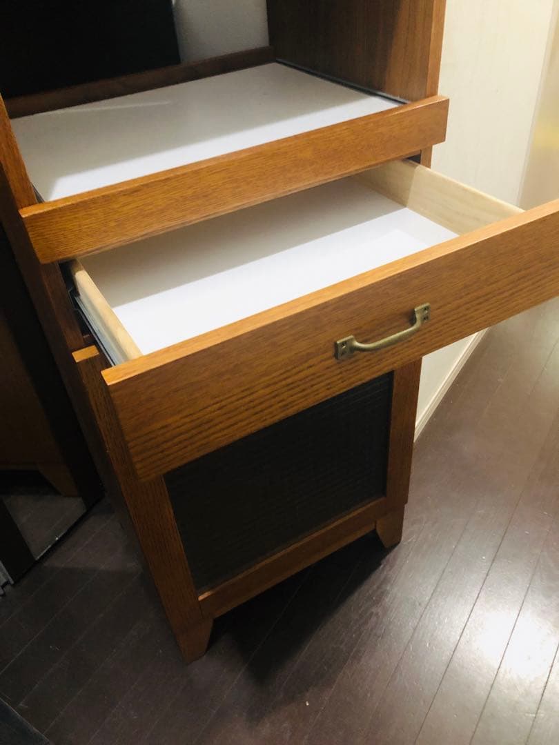 unico ウニコ　ブラウン木製レンジ台 引き出し付き