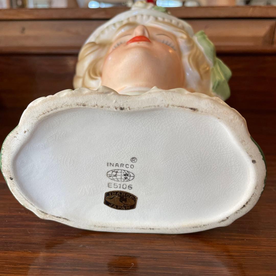 貴重Big！50s 西洋女性の花瓶　アメリカアンティークUSA雑貨ヴィンテージ