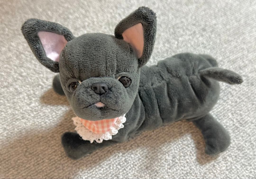 ★ハンドメイド★ くたくた フレンチブルドッグ ぬいぐるみ グレー 中サイズ