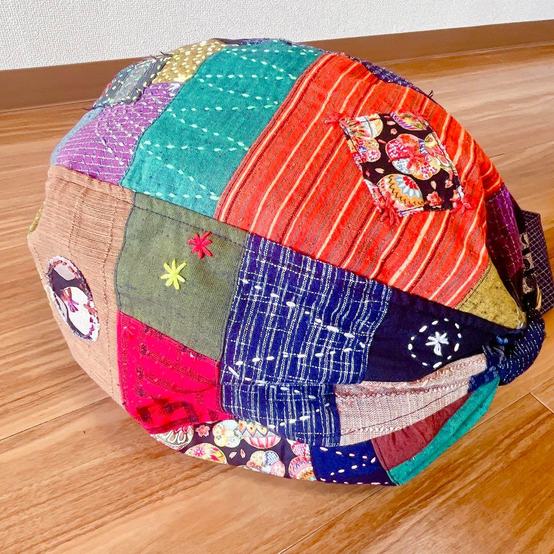 【81番】和柄　刺し子とパッチワークのリュック　ボディバッグ