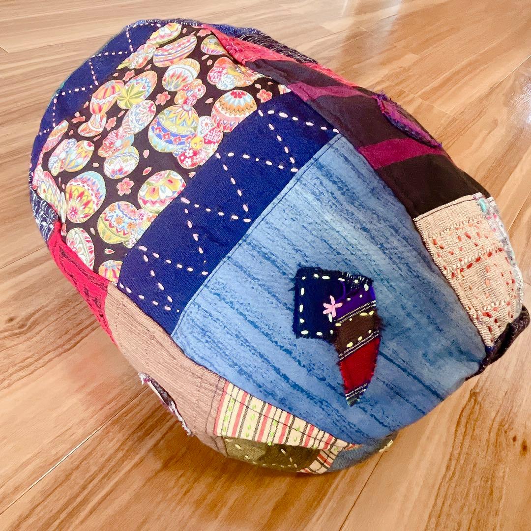 【81番】和柄　刺し子とパッチワークのリュック　ボディバッグ