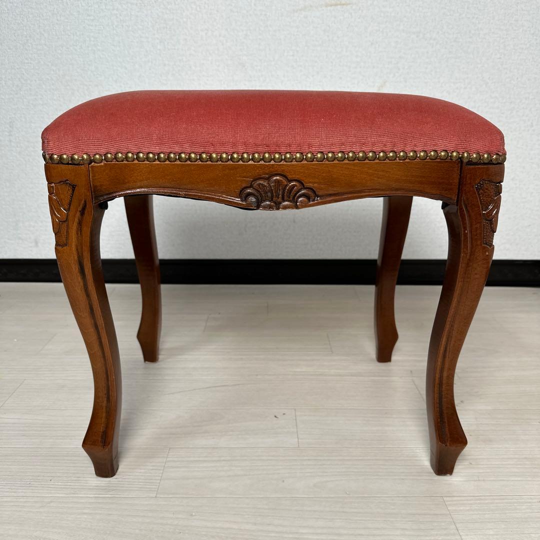 展示品 イタリア製 スツール オットマン チェア 椅子 猫脚 腰掛け ※i1※