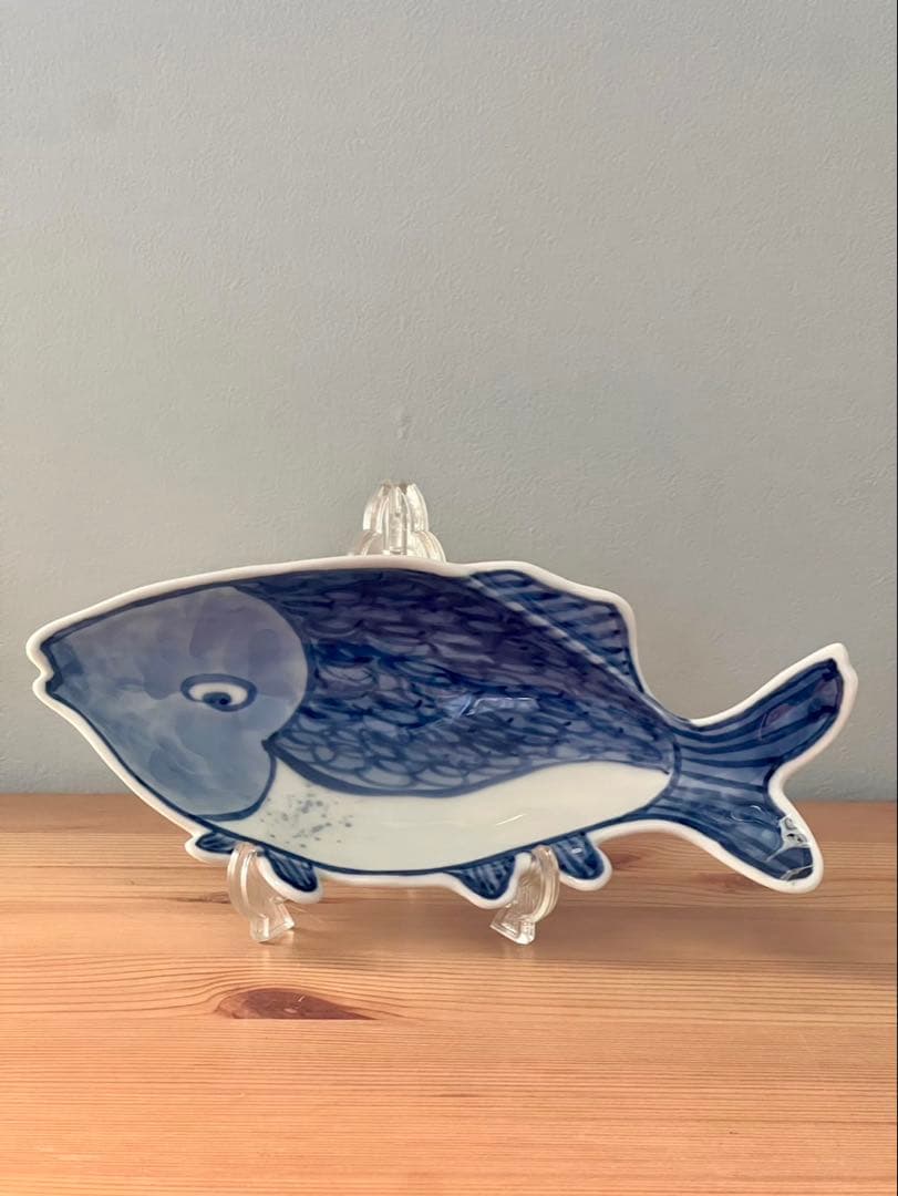 深川製磁 魚彫刻　取皿揃　三つ足 足付皿　5枚　魚型向付　　深川製