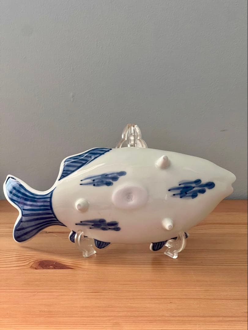 深川製磁 魚彫刻　取皿揃　三つ足 足付皿　5枚　魚型向付　　深川製