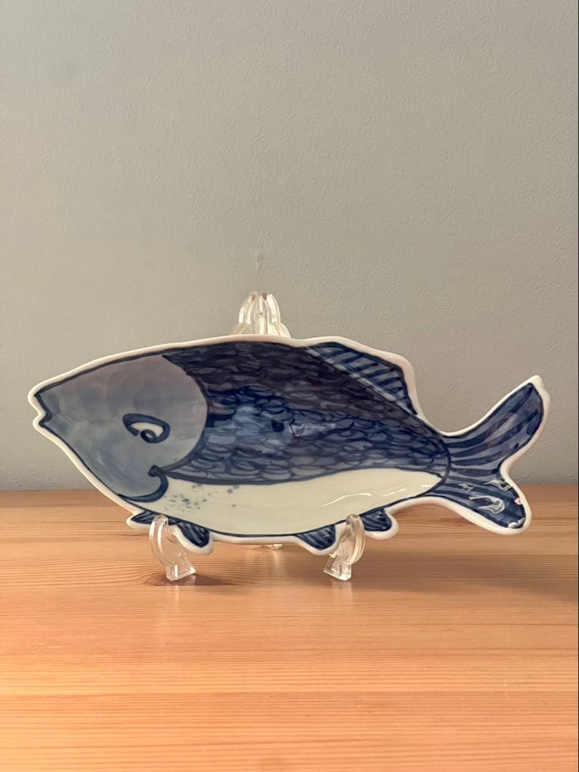 深川製磁 魚彫刻　取皿揃　三つ足 足付皿　5枚　魚型向付　　深川製