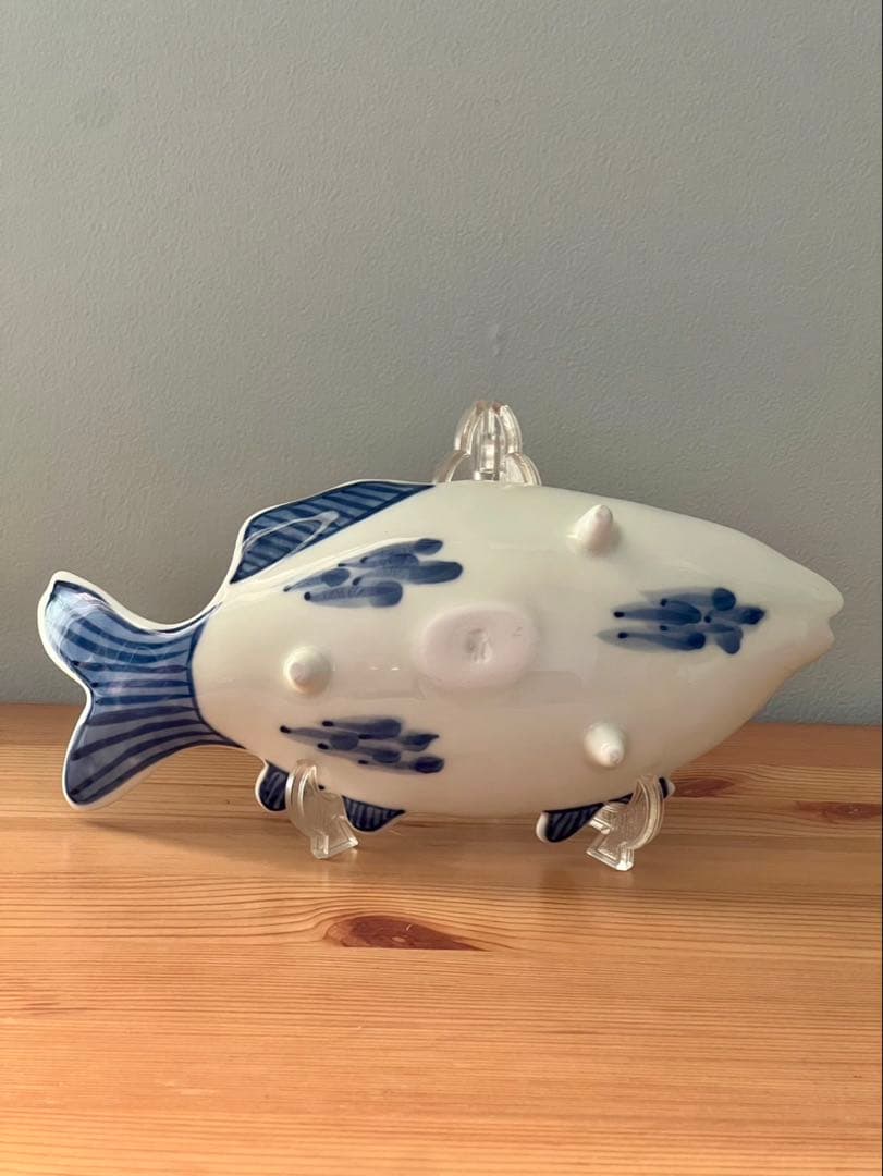 深川製磁 魚彫刻　取皿揃　三つ足 足付皿　5枚　魚型向付　　深川製