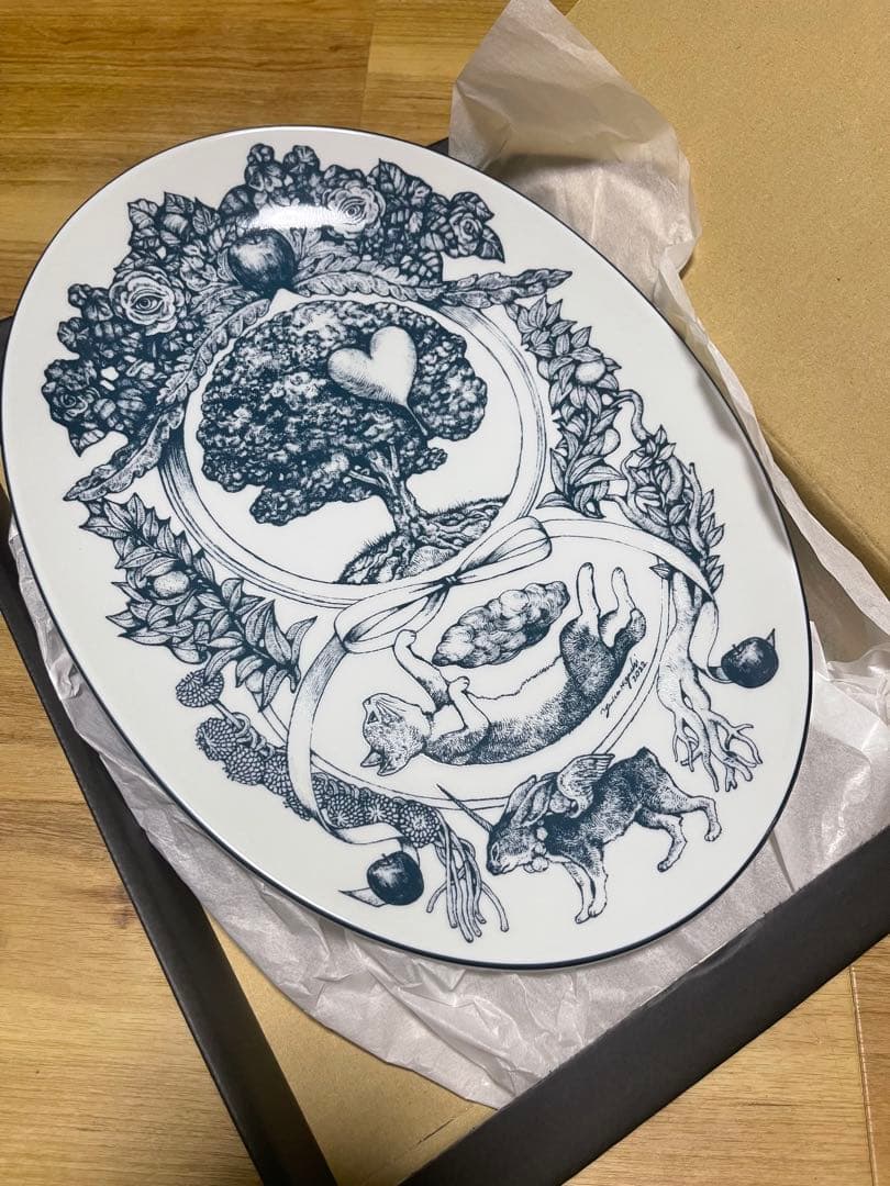 週末値下げ 【新品】ボリス雑貨店 × ヒグチユウコ32cmオーバル皿