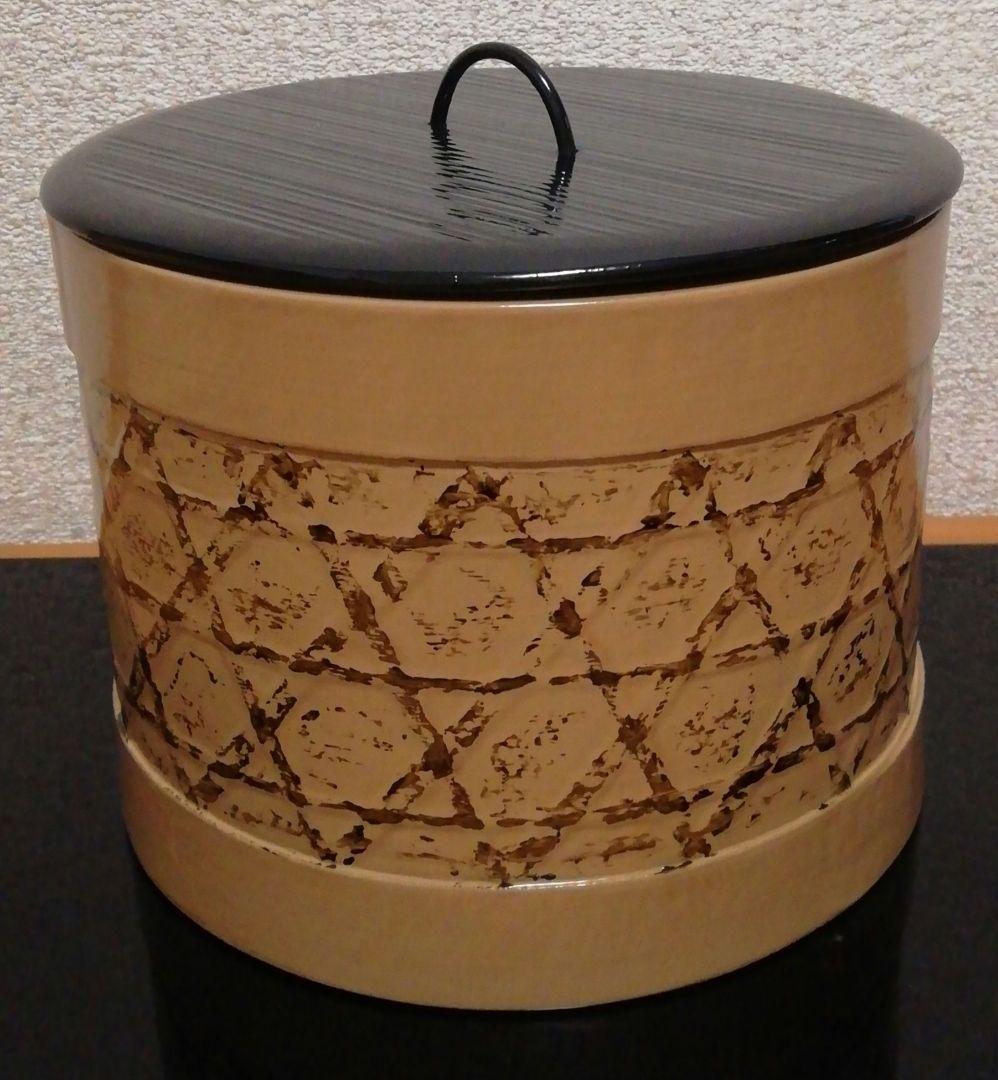 新山閑斎作　漆桶　水指　共箱　茶道具