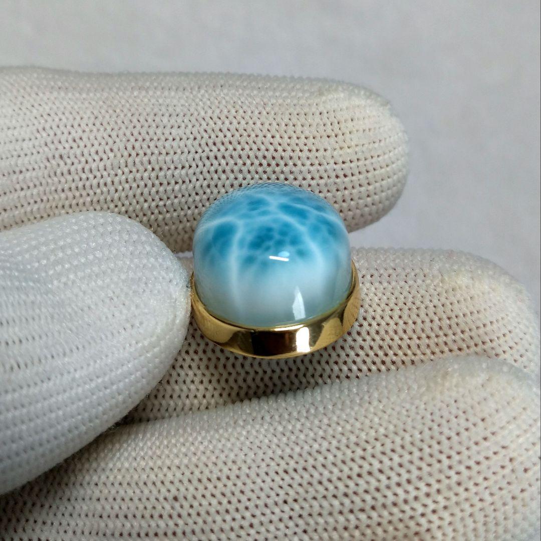 【極上,美品】ラリマー　トップ　ネックレス　天然　オーバル型　No.１５０