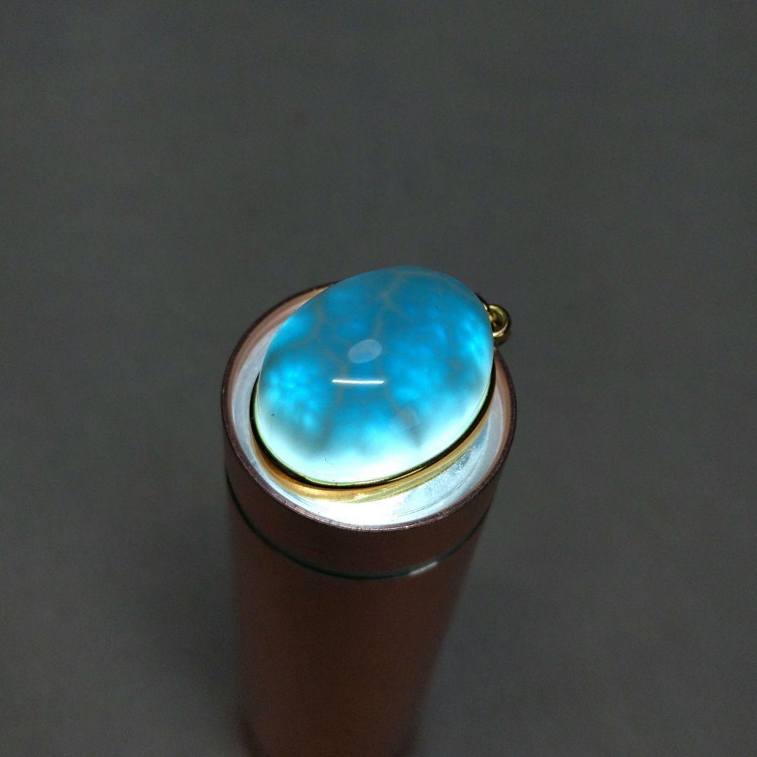 【極上,美品】ラリマー　トップ　ネックレス　天然　オーバル型　No.１５０