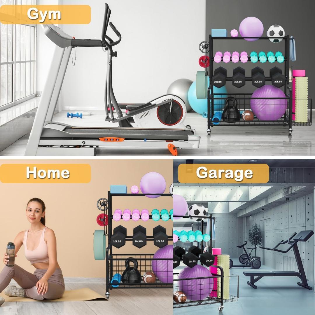 収納ラック ホームジム ダンベルラック ヨガマット ウェイト スポーツ用品