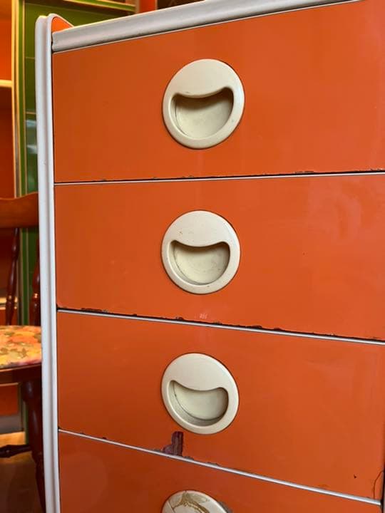 オレンジ チェスト 収納 昭和レトロ レトロポップ インテリア