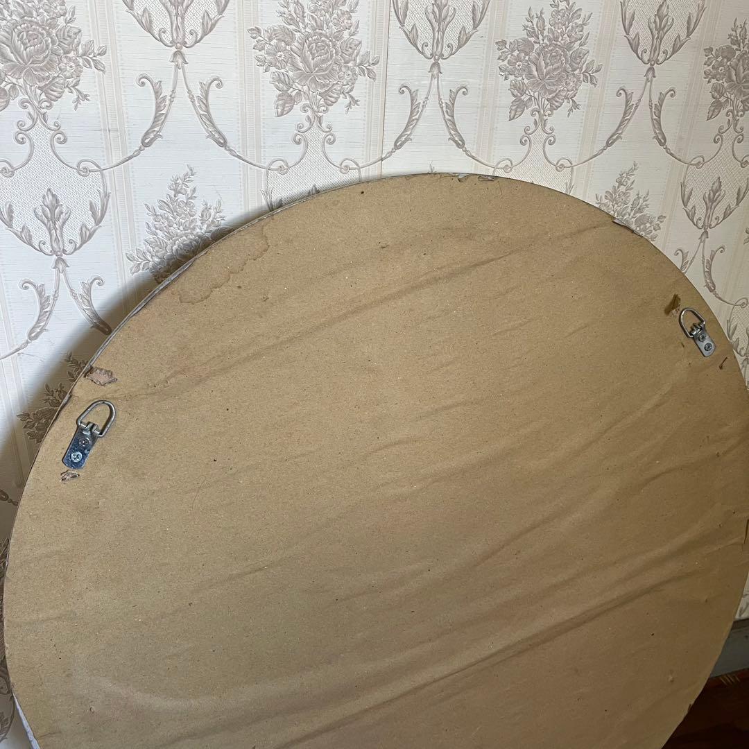 【アンティーク】ヨーロピアンデザイン 丸型 壁掛け鏡 ウォールミラー サークル