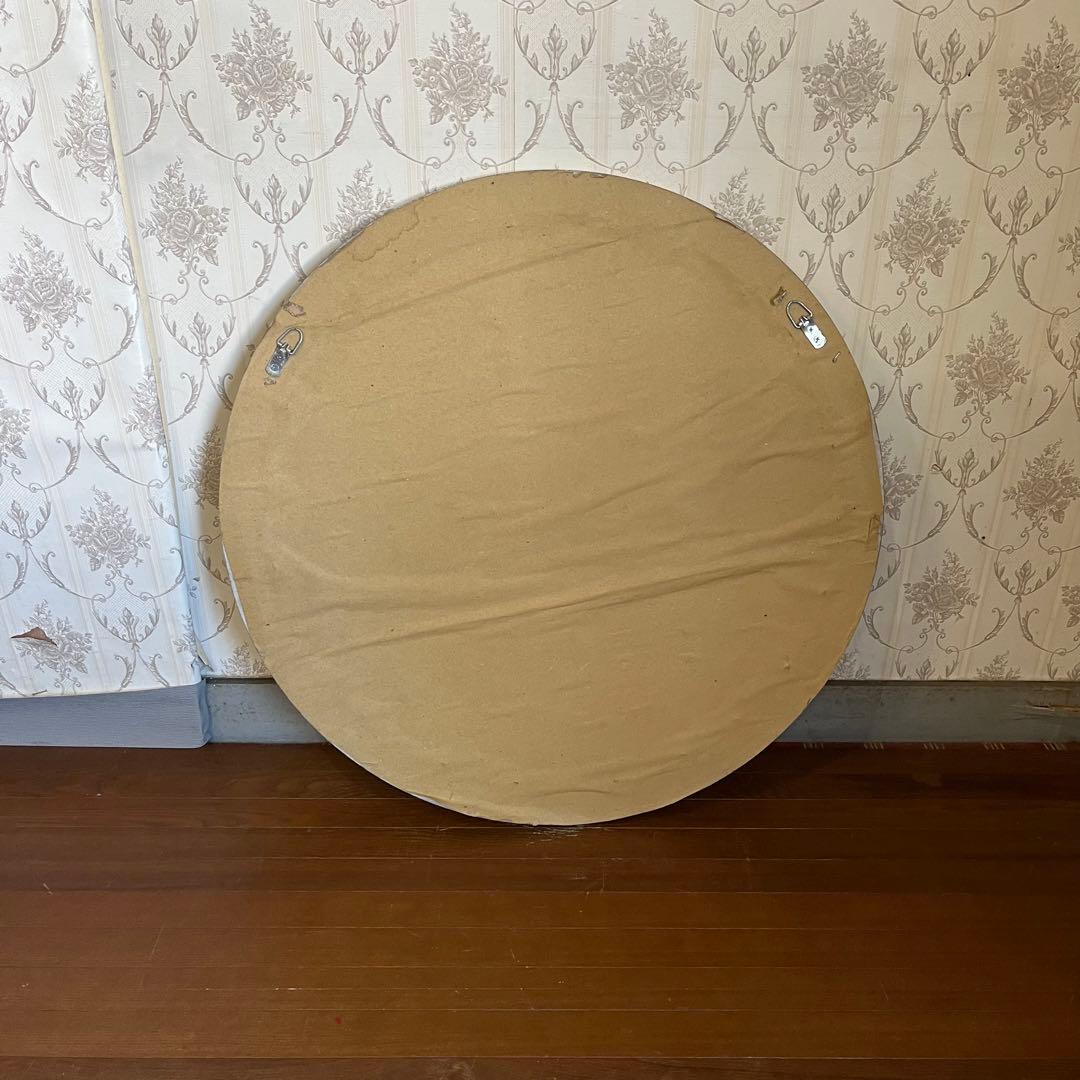 【アンティーク】ヨーロピアンデザイン 丸型 壁掛け鏡 ウォールミラー サークル