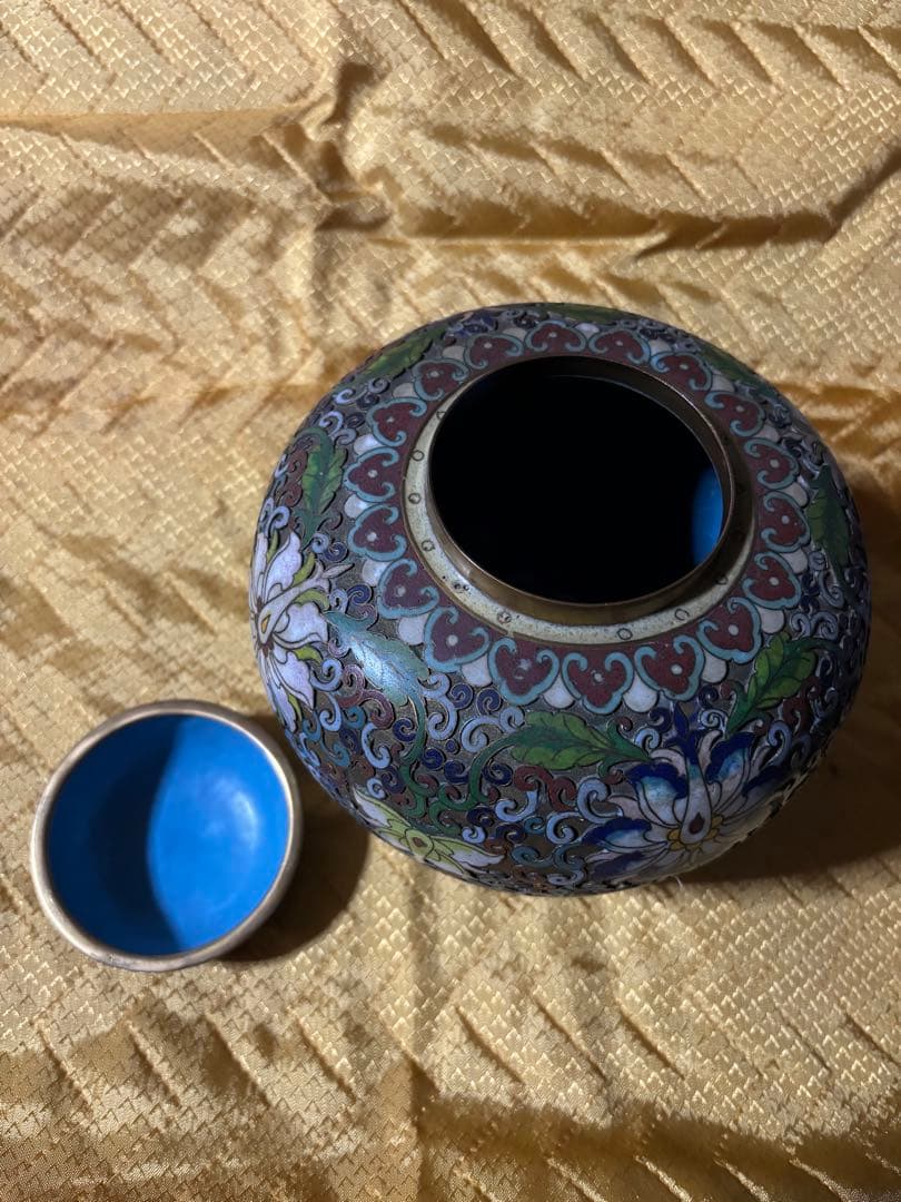 ☆【景泰藍 七宝焼き 花瓶 レトロ 美術 蘭 花模様 置物 壺】☆ - メルカリ