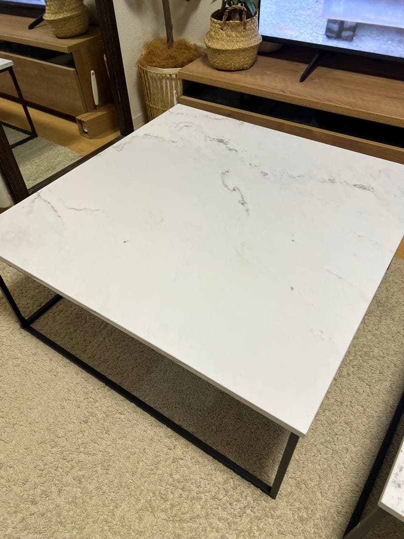 LOWYAネストテーブルM リビングテーブル ローテーブル 大理石模様 ロウヤ