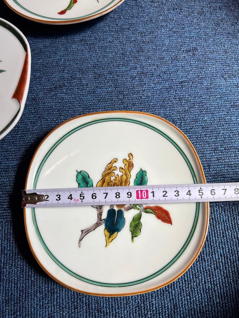 1010 九谷焼　果実絵　皿　5客　時代物