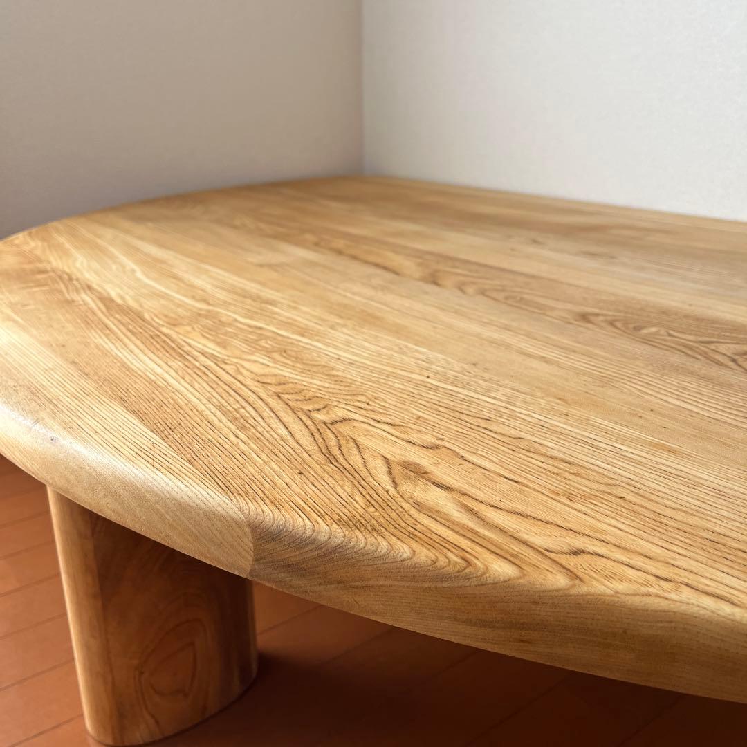 Karimoku カリモク　 国産　無垢　半円テーブル　オイル仕様　半月テーブル