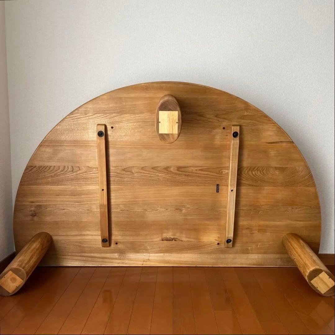 Karimoku カリモク　 国産　無垢　半円テーブル　オイル仕様　半月テーブル