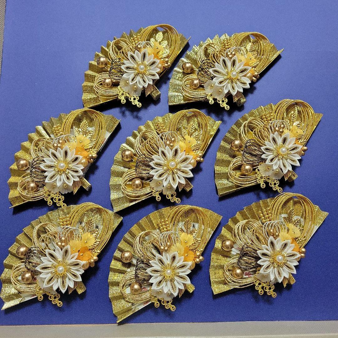 えり《水引素材》友禅和紙使用扇子