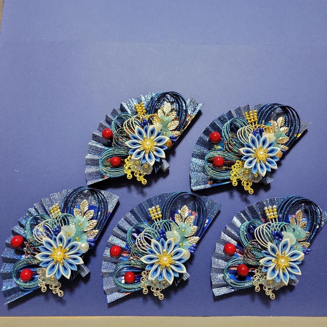 えり《水引素材》友禅和紙使用扇子