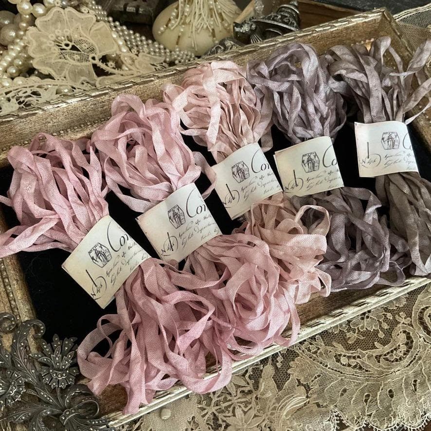 ６mｍ手染め色見本プティ・アンティーク　くしゅくしゅリボン