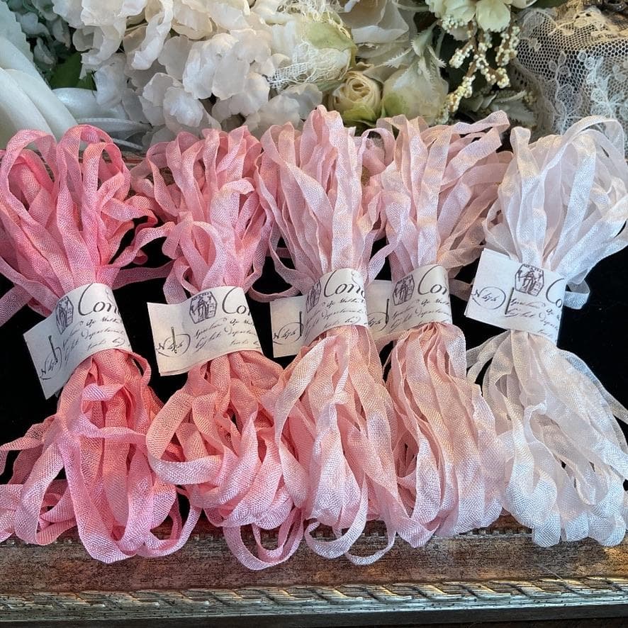 ６mｍ手染め色見本プティ・アンティーク　くしゅくしゅリボン