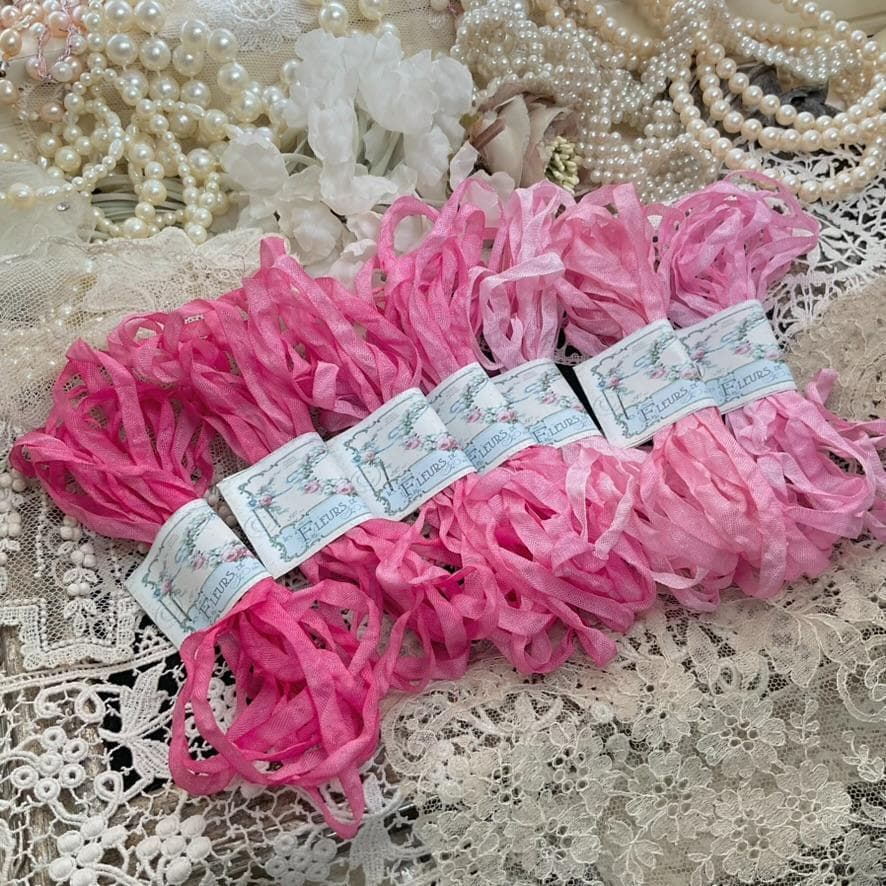 ６mｍ手染め色見本プティ・アンティーク　くしゅくしゅリボン