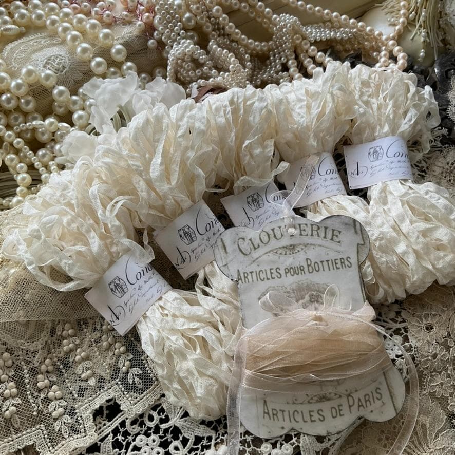 ６mｍ手染め色見本プティ・アンティーク　くしゅくしゅリボン