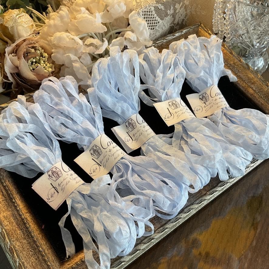 ６mｍ手染め色見本プティ・アンティーク　くしゅくしゅリボン