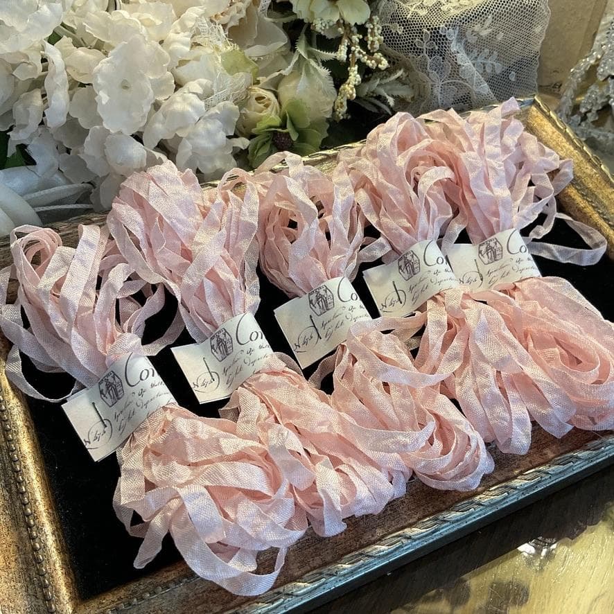 ６mｍ手染め色見本プティ・アンティーク　くしゅくしゅリボン